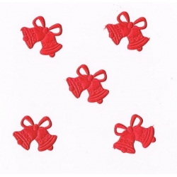 Dzwoneczki 3x2,5cm ( kmpl: 5szt ) aplikacja  ,dzwoneczki CZERWONE MATOWE / dzwonek